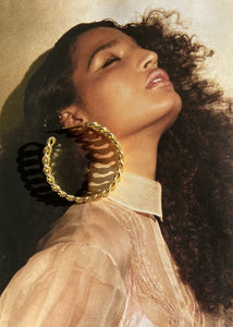 Bold Gold Hoops on a magazine model